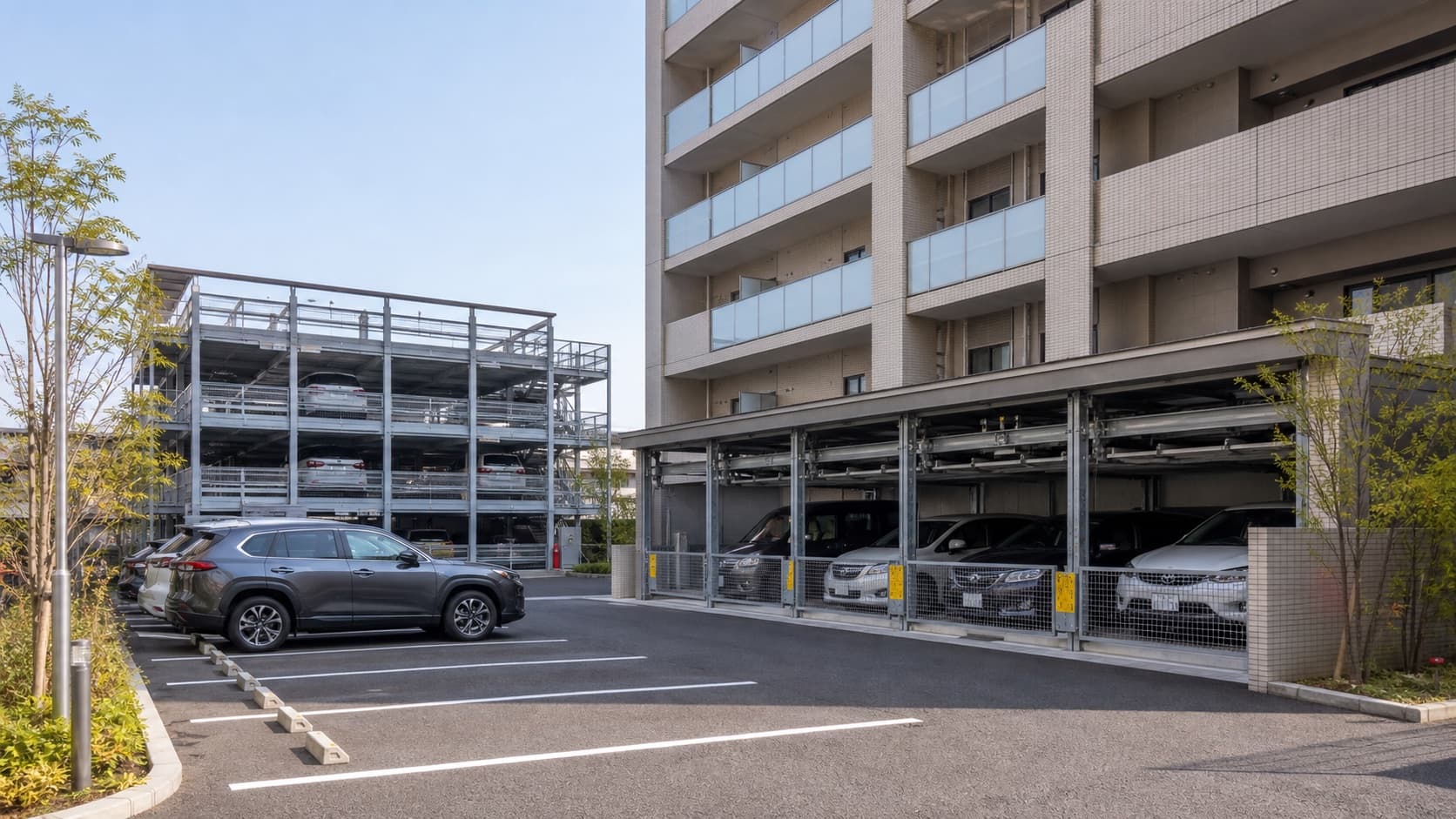 平置きや機械式など複数の方式があるマンション駐車場